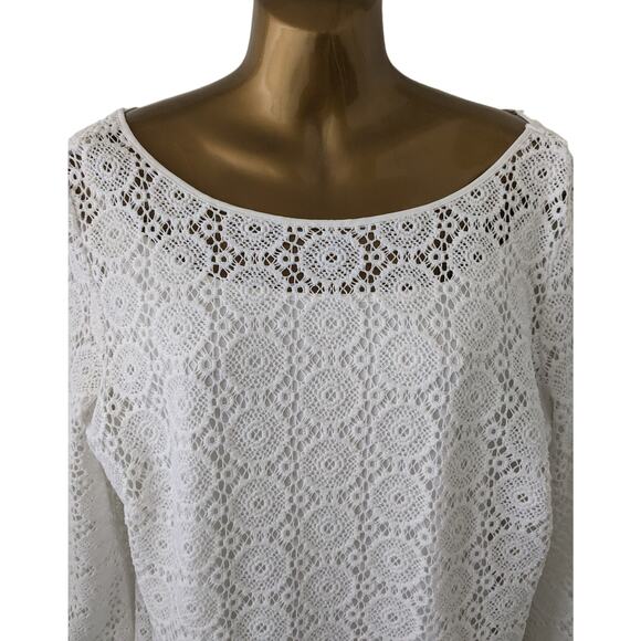 Lilly Pulitzer Sz L TOPANGA Resort White Lace Dress - Picture 4 of 7